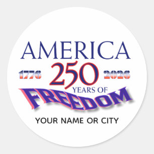 AMERIKA 250 JAHRE FREIHEIT RUNDER AUFKLEBER