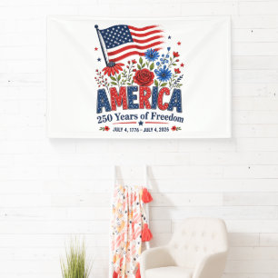 Amerika 250 Jahre Freiheits-Blumenflagge Banner