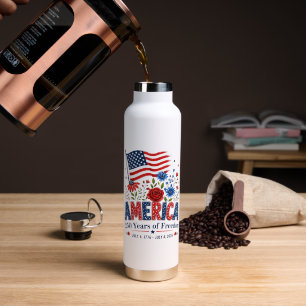 Amerika 250 Jahre Freiheits-Blumenflagge Trinkflasche