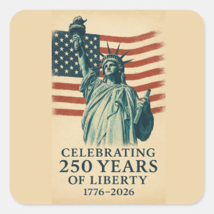 Amerika 250 Jahre Freiheits-Patriotische Feier Quadratischer Aufkleber