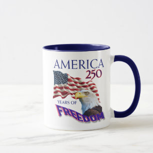 Amerika 250 Jahre Freiheitsflagge mit Weißkopfadle Tasse