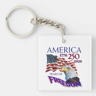 Amerika 250 Jahre Freiheitsflagge mit Weißkopfseea Schlüsselanhänger