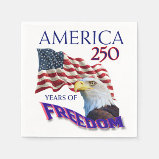 Amerika 250 Jahre Freiheitsflagge mit Weißkopfseea Serviette
