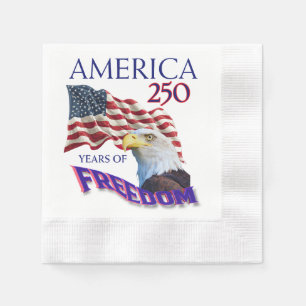 Amerika 250 Jahre Freiheitsflagge mit Weißkopfseea Serviette