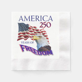 Amerika 250 Jahre Freiheitsflagge mit Weißkopfseea Serviette