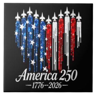 Amerika 250 Jahre Herzflagge Fliese