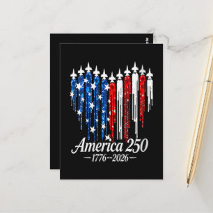 Amerika 250 Jahre Herzflagge Postkarte