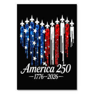 Amerika 250 Jahre Herzflagge Tischnummer