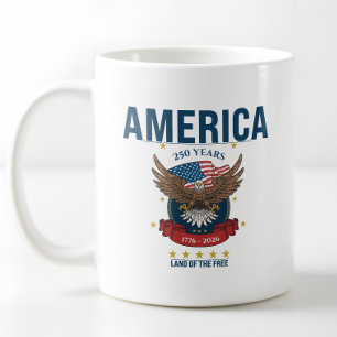 Amerika 250 Jahre Land der Freien Patriotisch Kaffeetasse