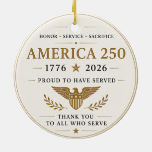 Amerika 250 Jahre Patriot Veteran 1776 - 2026 Keramik Ornament