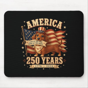 Amerika 250 Jahre Patriotisch Usa Dachshund Hund M Mousepad