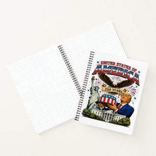 Amerika 250 Jahre Patriotische Adler-Feier Notizbuch