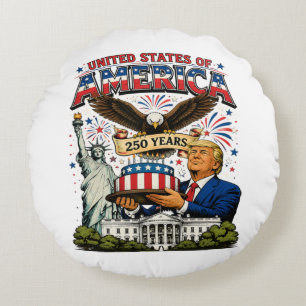 Amerika 250 Jahre Patriotische Adler-Feier Rundes Kissen