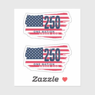 Amerika 250 Jahre Retro-Flagge 250. Jubiläum Aufkleber