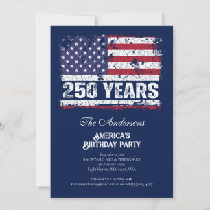 Amerika 250 Jahre Retro-Flagge 250. Jubiläum Einladung
