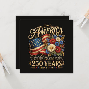 Amerika 250 Jahre seit 1776 Florales Patriotisches