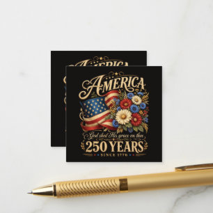 Amerika 250 Jahre seit 1776 Florales Patriotisches Begleitkarte