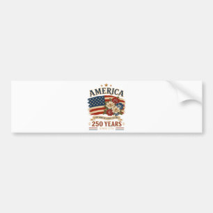 Amerika 250 Jahre seit 1776 Patriotische Blumenfla Autoaufkleber