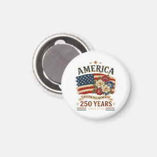 Amerika 250 Jahre seit 1776 Patriotische Blumenfla Magnet