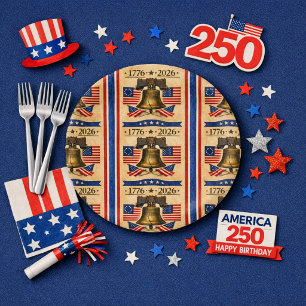 Amerika 250-Jahresfeier Pappteller