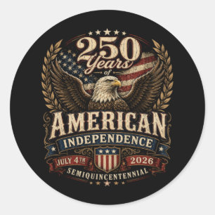 Amerika 250. Jahrestag usa Runder Aufkleber