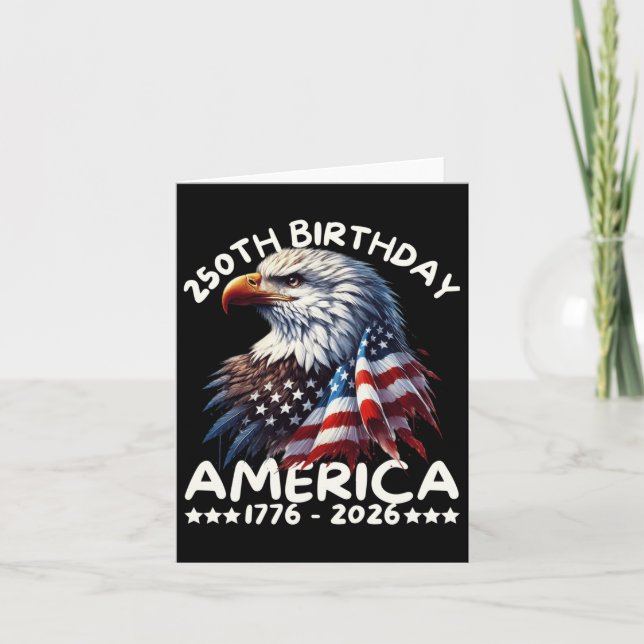Amerika 250-jähriges Jubiläum Eagle Us Flag 4. Jul Karte (Vorderseite)