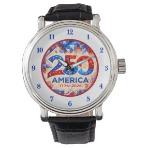 Amerika 250. Jubiläum 1776–2026 USA Patriotisch Armbanduhr