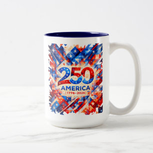Amerika 250. Jubiläum 1776–2026 USA Patriotisch Zweifarbige Tasse