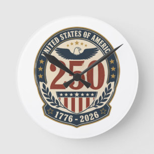 Amerika 250. Jubiläum 1776-2026 Wanduhr