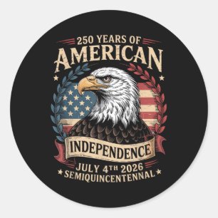 Amerika 250. Jubiläum 250 Jahre Amerika Runder Aufkleber
