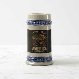 Amerika 250. Jubiläum Adler Patriotisch Bierglas