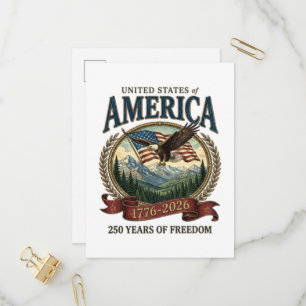 Amerika 250. Jubiläum Einladungspostkarte