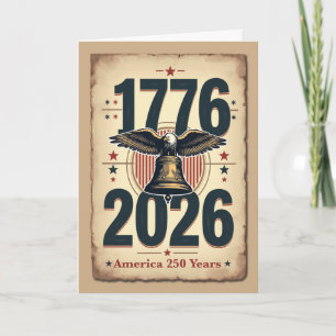 Amerika 250. Jubiläum Patriotisch Historisch Feiertagskarte