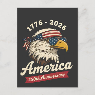 Amerika 250. Jubiläum USA Adler Vogel 1776 2026 Postkarte