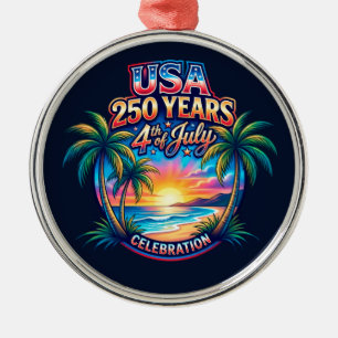 Amerika 250. Jubiläum USA Palm Beach Ornament Aus Metall
