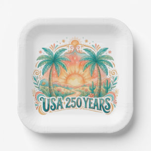 Amerika 250. Jubiläum USA Palm Beach Pappteller