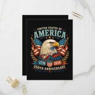 Amerika 250. Jubiläumsfeier Adler Einladungspostkarte