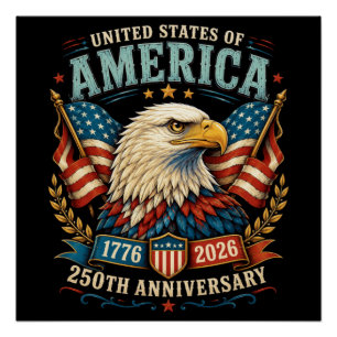 Amerika 250. Jubiläumsfeier Adler Poster