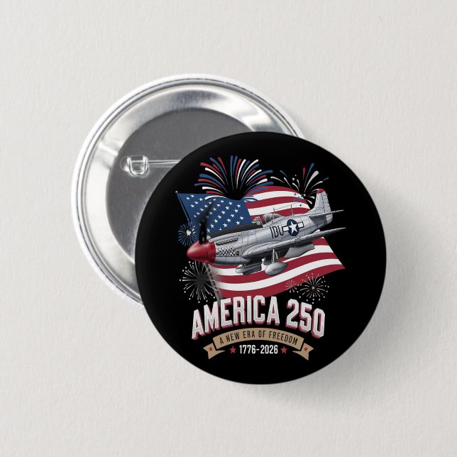 Amerika 250. Jubiläumsflugzeug Button (Vorne & Hinten)