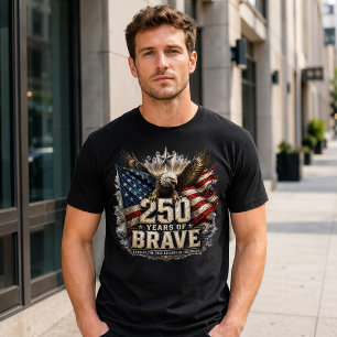 Amerika 250 Land der Tapferen 4. Juli T-Shirt