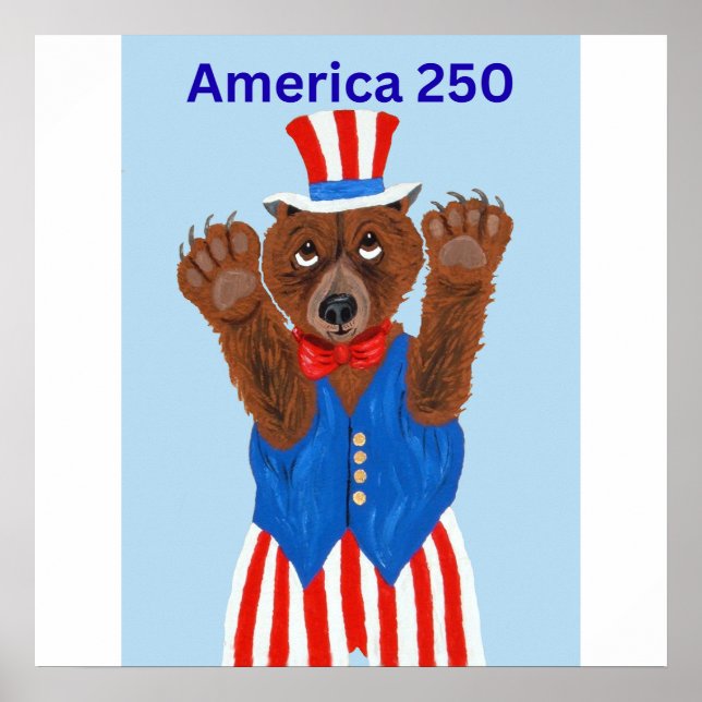 Amerika 250 Onkel Sam Bär  Poster (Vorne)