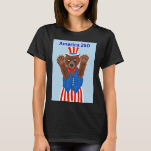  Amerika 250 Onkel Sam Bär  T-Shirt