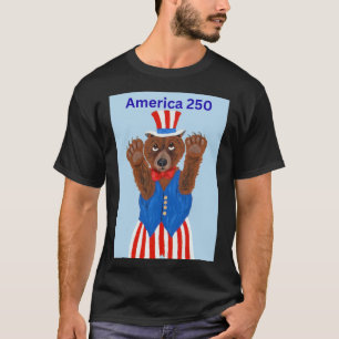Amerika 250 Onkel Sam Bär T-Shirt