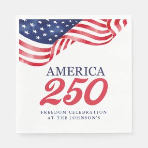 Amerika 250 Patrioten-Tücher 4. Juli BBQ Serviette