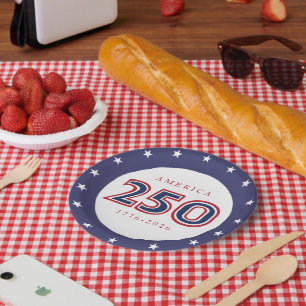 Amerika 250 Patriotisch Pappteller