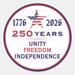Amerika 250 Patriotische Einheit Freiheit Unabhäng Runder Aufkleber