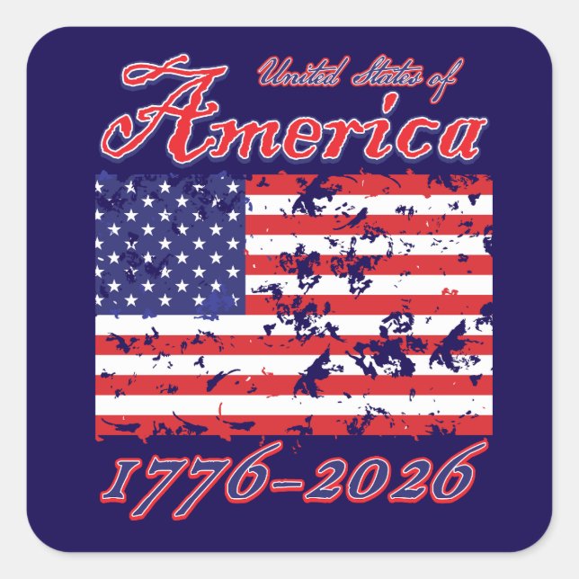 Amerika 250 quadratischer aufkleber (Vorderseite)