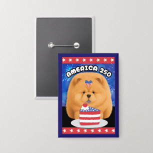 AMERIKA 250  Roter Chow Button