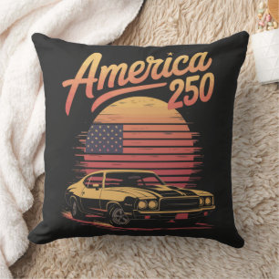 Amerika 250 US Retro Sonnenuntergang Kissen