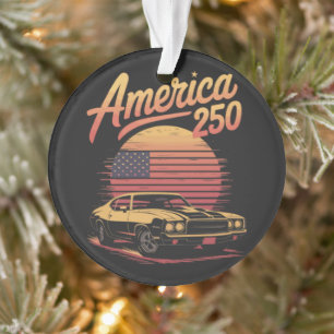 Amerika 250 US Retro Sonnenuntergang Ornament
